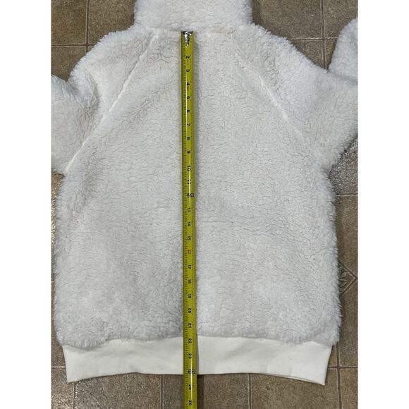 Merokeety Fuzzy Fleece Cardigan Jacket Cream/Off White Color Sz Small Soft Cozy - Picture 5 of 12